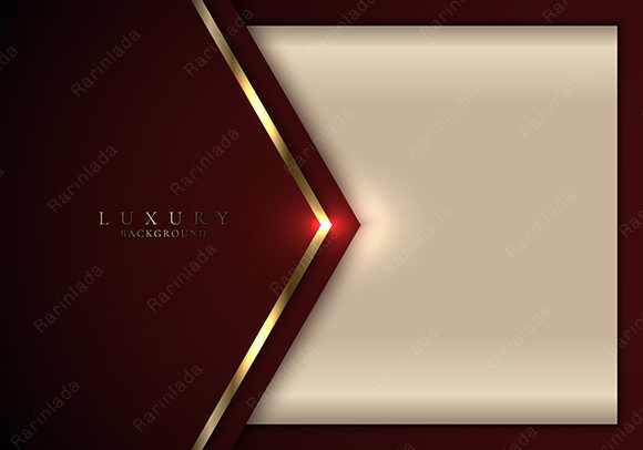 3D Luxury Red Arrow Gold Background