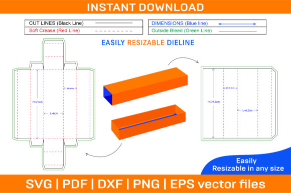 Chocolate Box, Gift Box Dieline Template