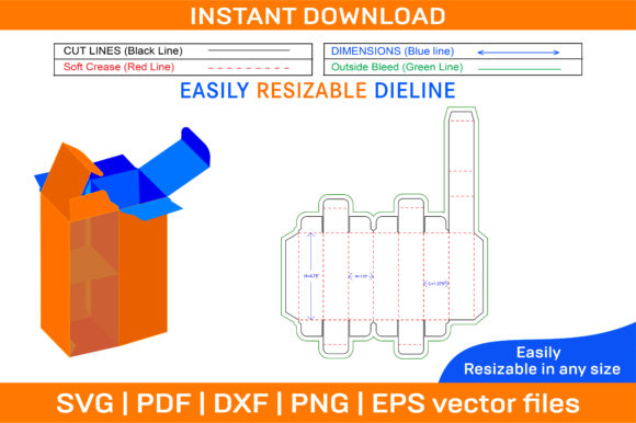Cosmetic Packaging Box Dieline Template