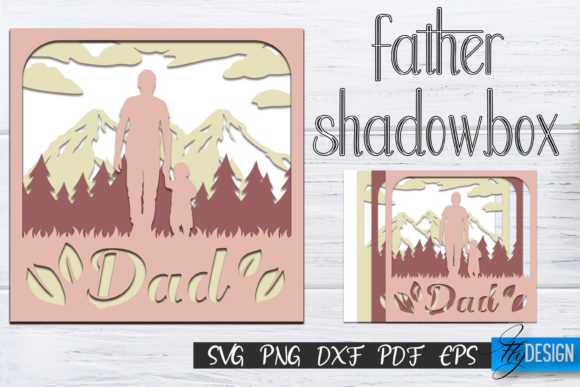 Father's Day Shadow Box SVG, Dad SVG V.2