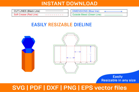 Hexagonal Packaging Box Dieline Template: A Versatile Solution for Custom Box Design