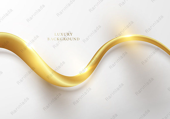 Modern Luxury 3D Golden Wave Line: A Vector Graphic Design for Elegance and Versatility