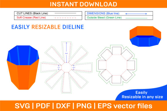 Octagonal Box with Lid Dieline Template: A Versatile Solution for Custom Packaging