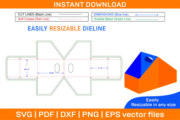 Stationery Cardboard Box Dieline Template